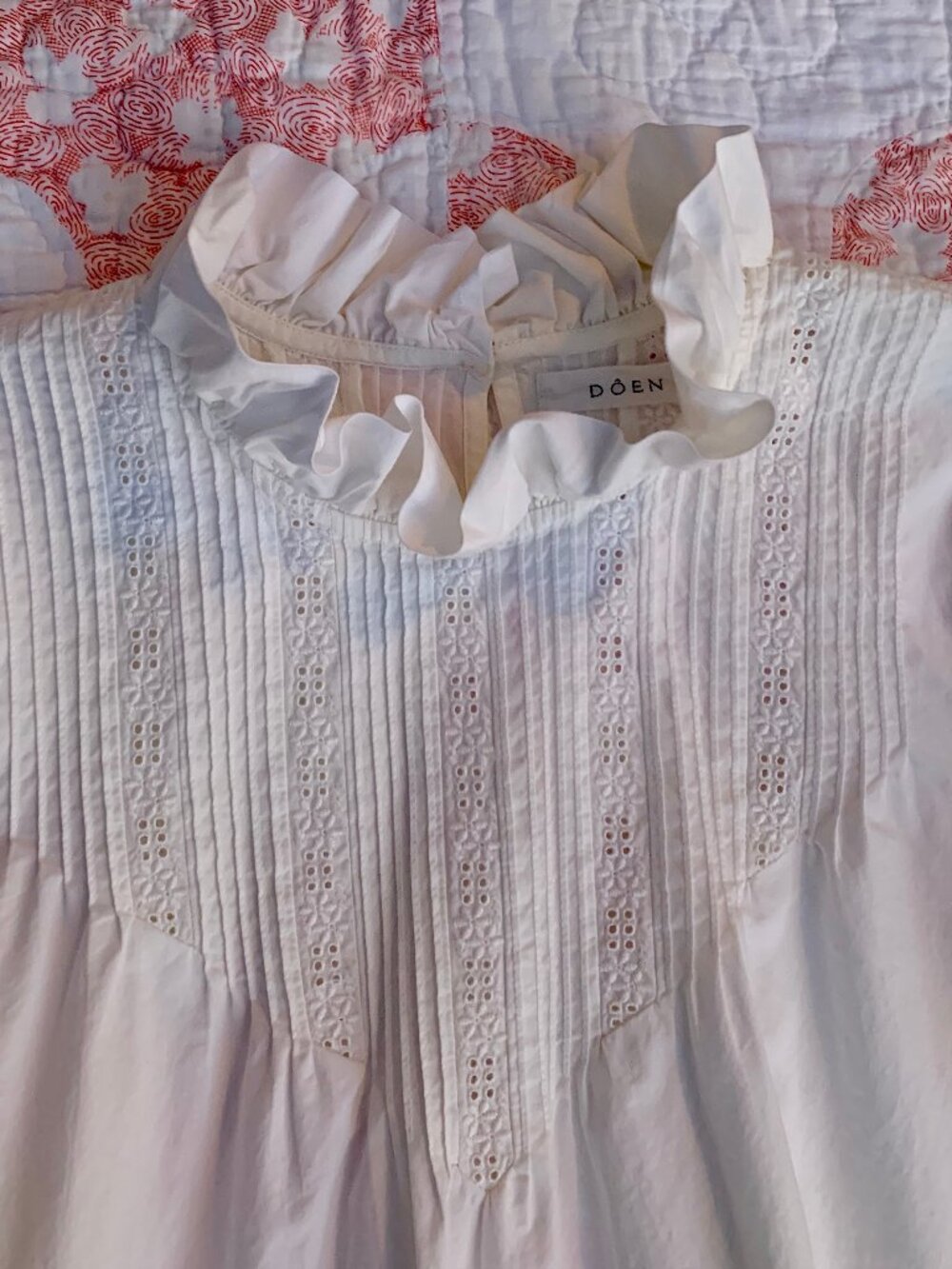 Doen "Little House on the Prairie" long sleeve nostalgic eyelet blouse